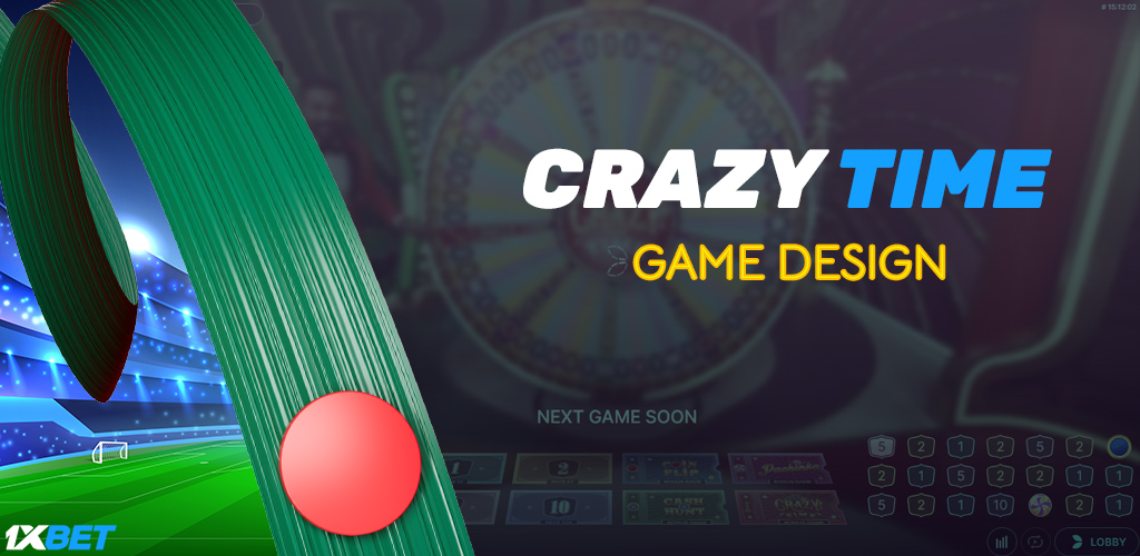 The design of the Crazy Time game is bright and chic action.